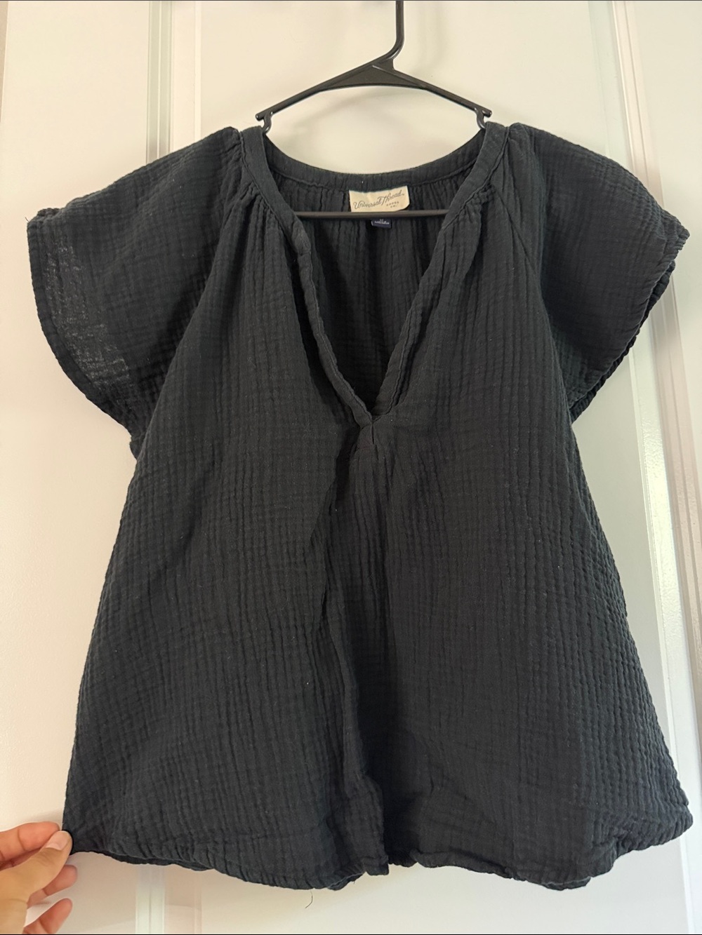 Universal Thread Black Gauze V-Neck Tunic